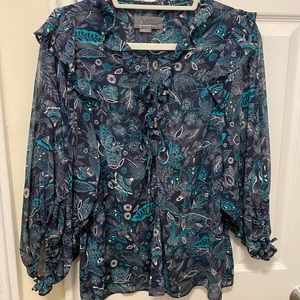NEVER WORN Anthropologie Printed peasant top